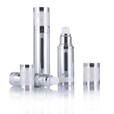 Alumínio 50ml Prata-Ouro garrafa sem ar com diferentes bombas para cosméticos