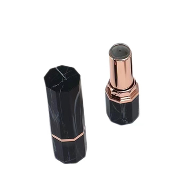 Elegante Sexangle plástico lápis de lábio Casas vazios recipiente cosmético em preto ou branco
