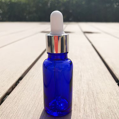 Matt azul óleo essencial garrafa de vidro vazia reutilizável e reciclável