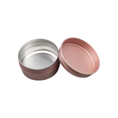 Frasco cosmético de alumínio rosa dourado luxuoso com tampa de rosca