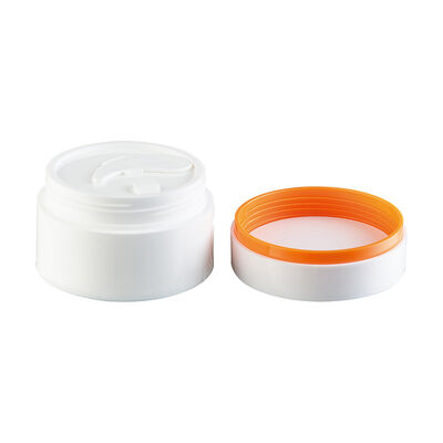 Frasco de creme cosmético branco com tampa de vedação interna para produtos de cuidados com a pele