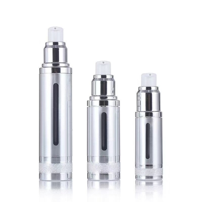 Alumínio 50ml Prata-Ouro garrafa sem ar com diferentes bombas para cosméticos