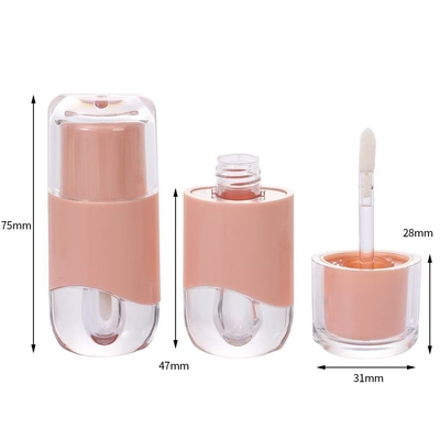 Tubo de esmalte de lábio oval 2.3ml cor pode ser personalizada com escova
