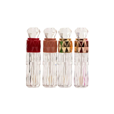Desenho exclusivo, modelo de diamante, tubo plástico de esmaltamento de lábios com muitas cores