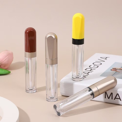 Plastico redondo 4,5 ml tubo de esmaltamento de lábios cor do anel de galvanização pode ser personalizado