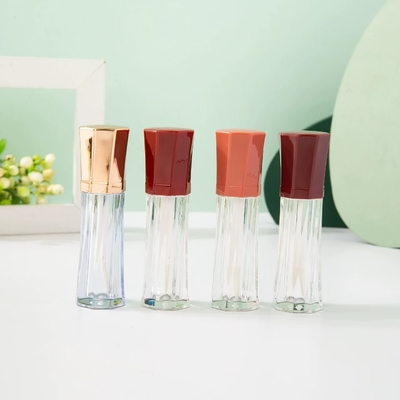 Várias Cores Octogonal Portátil Plastic Lip Glaze Tube Forma Redonda em Material de Alumínio / Plástico