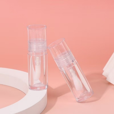 Plástico Transparente Larga cabeça escova lábio vidro tubo pequeno para realçar líquido