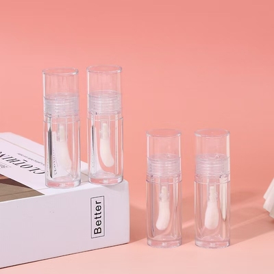 Plástico Transparente Larga cabeça escova lábio vidro tubo pequeno para realçar líquido