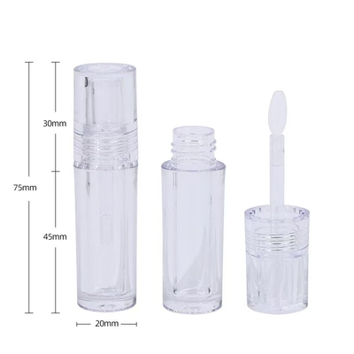 Cabeça de escova de silicone transparente Tubo de esmalte de lábio de plástico 4,5 ml