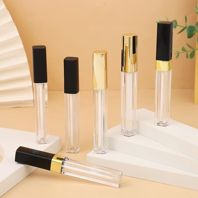 Tubo de esmaltamento de lábio quadrado fino cor personalizada para contornos de cosméticos impecaveis