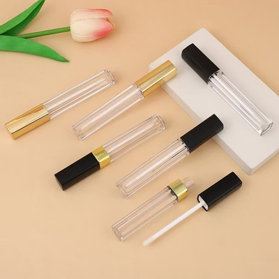 Tubo de esmaltamento de lábio quadrado fino cor personalizada para contornos de cosméticos impecaveis