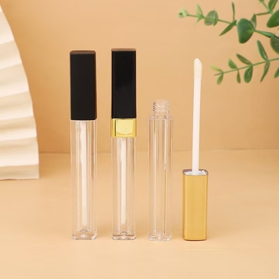 Tubo de esmaltamento de lábio quadrado fino cor personalizada para contornos de cosméticos impecaveis