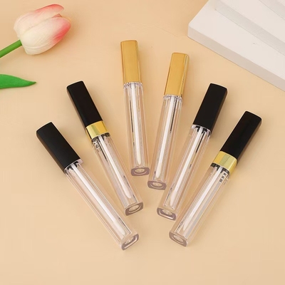 Tubo de esmaltamento de lábio quadrado fino cor personalizada para contornos de cosméticos impecaveis