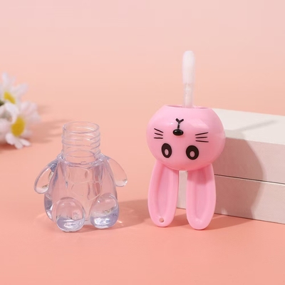 Tubo de esmalte de lábio de coelho portátil com escova de cores personalizáveis e fácil de transportar