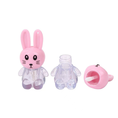 Tubo de esmalte de lábio de coelho portátil com escova de cores personalizáveis e fácil de transportar
