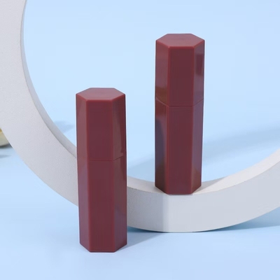 Tubo de batom de plástico hexagonal para batom com blush stick e efeito brilhante