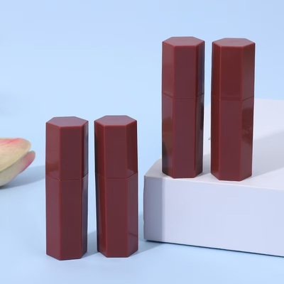 Tubo de batom de plástico hexagonal para batom com blush stick e efeito brilhante