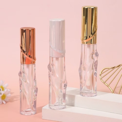 Tubo de vidro de tampa de metal de esmaltes de lábios em tamanho de 4,5 ml para aplicação perfeita de cor de lábio