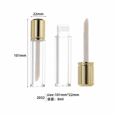 Tubo de esmalte de lábios redondo de tapa curta de 6 ml pode ser personalizado com logotipo