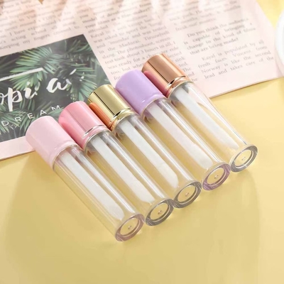 Tubo de esmalte de lábios redondo de tapa curta de 6 ml pode ser personalizado com logotipo