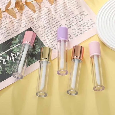 Tubo de esmalte de lábios redondo de tapa curta de 6 ml pode ser personalizado com logotipo