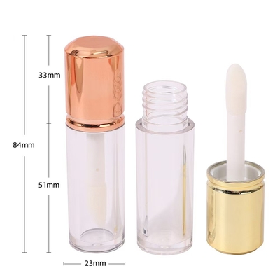 Esmalte de lábio cilíndrico curto de plástico com escova, cor e material personalizáveis