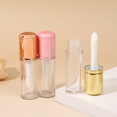 Esmalte de lábio cilíndrico curto de plástico com escova, cor e material personalizáveis