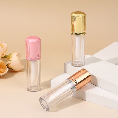 Esmalte de lábio cilíndrico curto de plástico com escova, cor e material personalizáveis