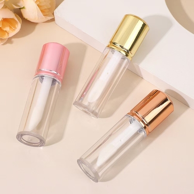 Esmalte de lábio cilíndrico curto de plástico com escova, cor e material personalizáveis