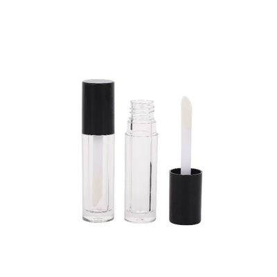 Tubo de esmalte de lábio de plástico quadrado simples com pincel e logotipo impressível