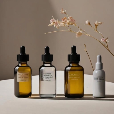 Ambar amigável para viagens garrafa de óleo essencial de âmbar com cabeça de gotinha de plástico e pipeta de vidro 5ml 10ml 30ml 50ml 100ml