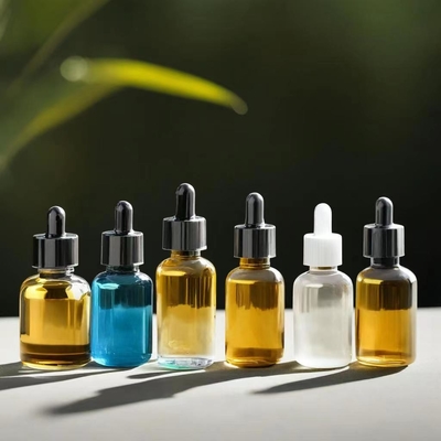 Ambar amigável para viagens garrafa de óleo essencial de âmbar com cabeça de gotinha de plástico e pipeta de vidro 5ml 10ml 30ml 50ml 100ml