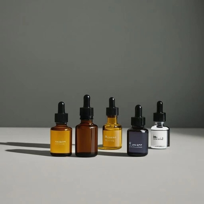 Garrafa de vidro essencial de 10 ml, 30 ml, 50 ml, 100 ml e 500 ml