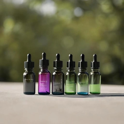 Garrafa de vidro essencial de 10 ml, 30 ml, 50 ml, 100 ml e 500 ml