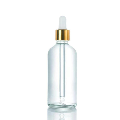 Garrafa de vidro de ombro redondo com gotas de alumínio personalizada 10ML 30ML 50ML