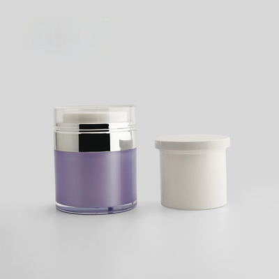 Garrafa de creme acrílico sem ar 50G recarregável com frasco interno substituível com cores e logotipo personalizados
