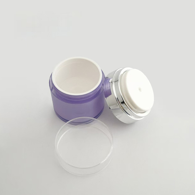 50G Jar recarregável de acrílico sem ar Impressão de tela de seda personalizada com jarro interno de substituição e conjunto completo