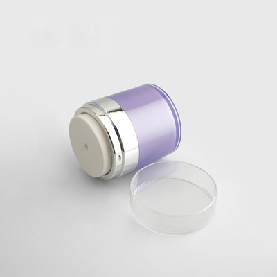 50G Jar recarregável de acrílico sem ar Impressão de tela de seda personalizada com jarro interno de substituição e conjunto completo