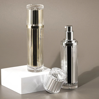 Garrafa de frasco acrílico sem ar 30G 50G 30ML 50ML 100ML para loção cosmética com bomba de loção de alumínio ou pulverizador de névoa