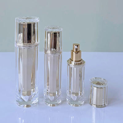 Garrafa de frasco acrílico sem ar 30G 50G 30ML 50ML 100ML para loção cosmética com bomba de loção de alumínio ou pulverizador de névoa