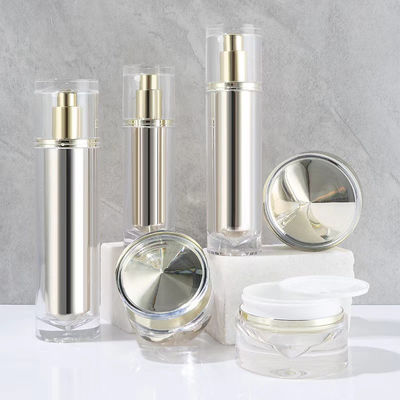 Sprayer de gatilho mini acrílico de ouro leve com distribuidor de bomba elegante e comprimento de tubo personalizável para embalagens de cuidados com a pele