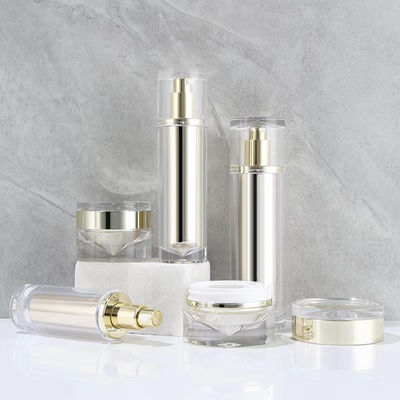 Sprayer de gatilho mini acrílico de ouro leve com distribuidor de bomba elegante e comprimento de tubo personalizável para embalagens de cuidados com a pele