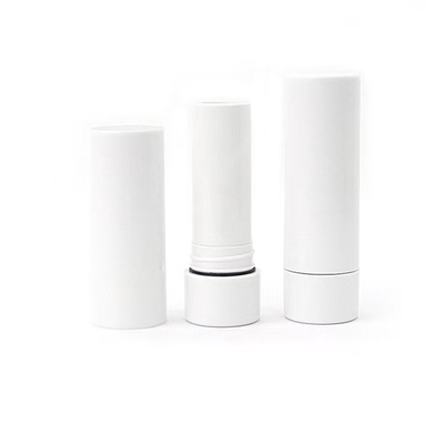 Tubo de batom branco normal de 3,5 g com círculo de borracha para embalagem cosmética