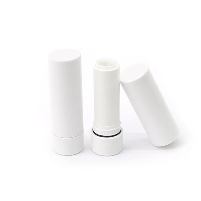 Tubo de batom branco normal de 3,5 g com círculo de borracha para embalagem cosmética
