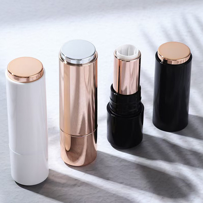 Tubos redondos de batom de plástico 3.5g para design de electroplating cosmético em qualquer cor