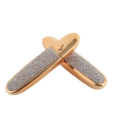 Solução de embalagem cosmética oval 10g tubo de batom com tampa de parafuso e detalhe de strass