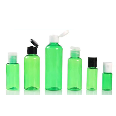 Garrafa de plástico PET de 50 ml com tampa de parafuso de várias cores para líquido