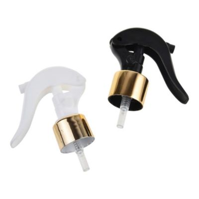 Mini pulverizador de gatilho de colarinho de alumínio de ouro com 24/410 28/410 tamanho do pescoço para distribuição de névoa fina