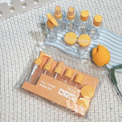 Estampagem a Quente Botão de Plástico de 50 ml para Colorido Personalizado Kit de Viagem de Cuidado da Pele