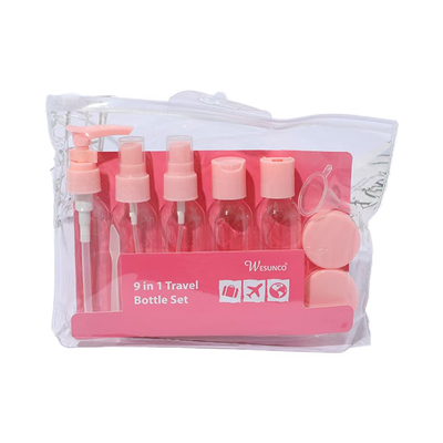 Colarinho de plástico 50ml Conjunto de viagem personalizado para produtos essenciais de cuidados com a pele